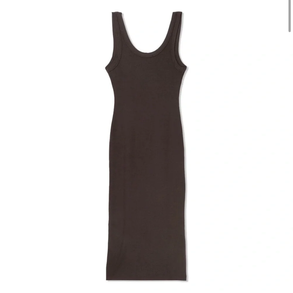 Cotton Citizen Verona Ribbed Midi Dress Espresso - Picture 2 of 4